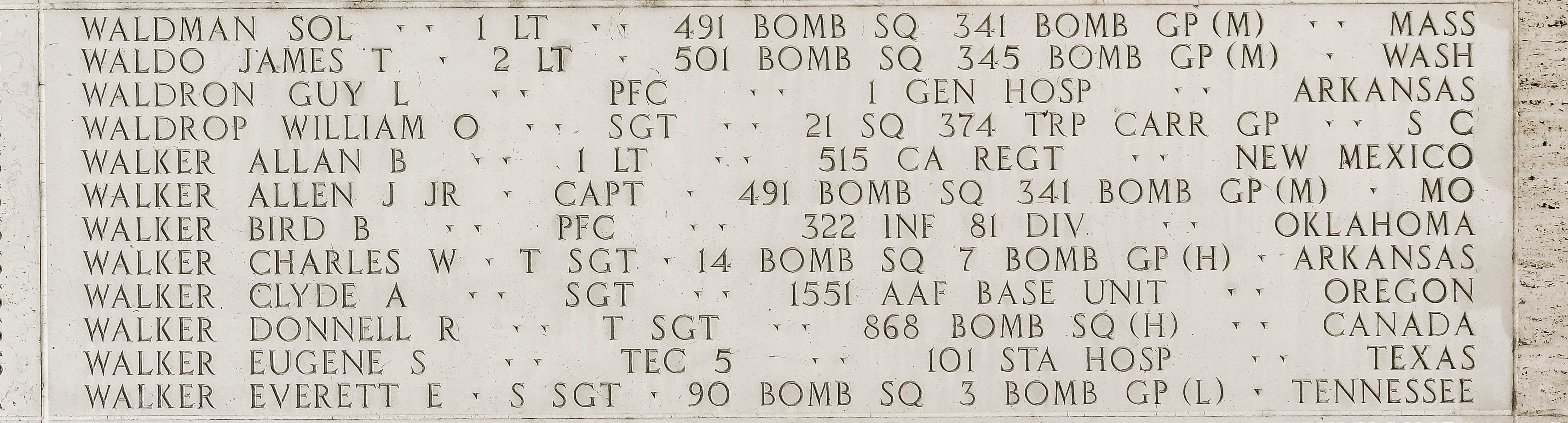 Donnell R. Walker, Technical Sergeant